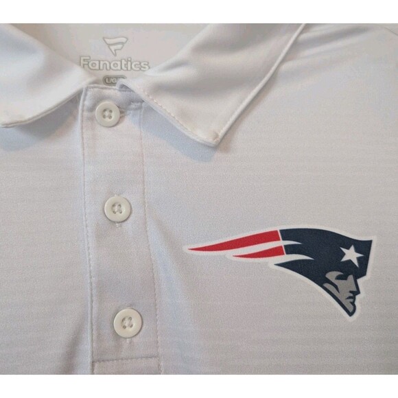 NFL New England Patriots Fanatics White Navy Sandlot Game Polo Men's Size Large - Picture 1 of 11